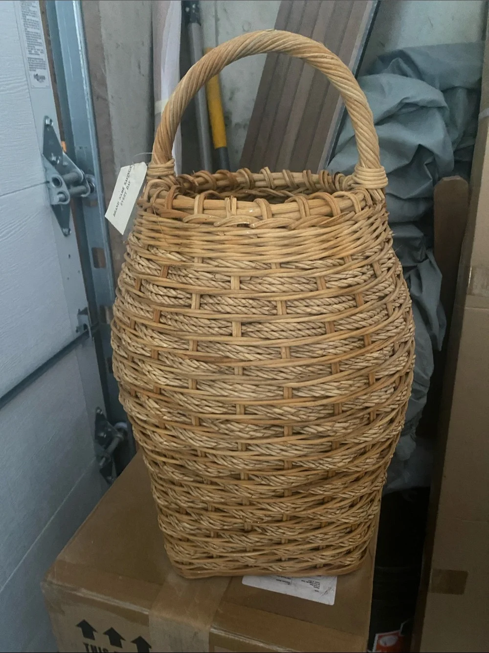 Tall Wicker Basket with handle